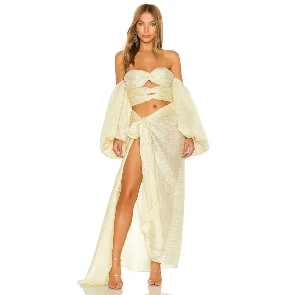 Bronx and Banco Amari Crop Top in Cream - Picture 5 of 6